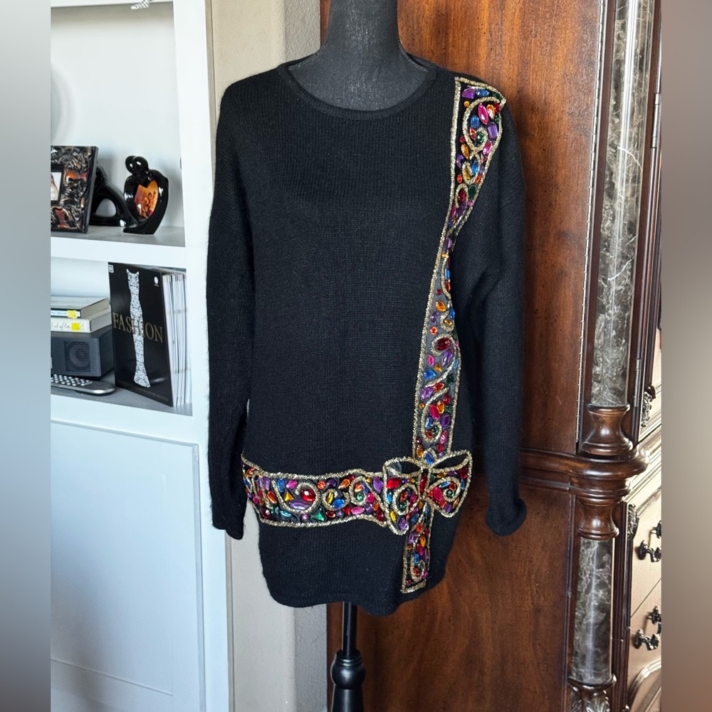 Vintage IB Diffusion Rhinestone Black Sweater‎